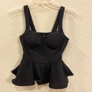 black bustier peplum top size m
